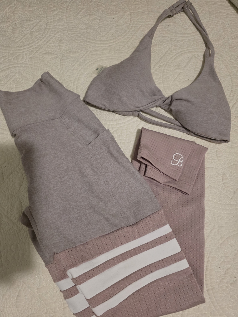 Bombshell Sportswear Mauve Ribbed Sports Legging Only- Mauve
